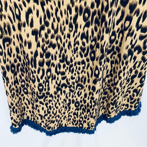 Blue and Leopard Print Women's Dress - Picture 9 of 10
